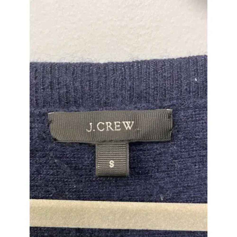 J Crew Sweater Womens Small Pullover Boat Neck‎ Blue Wool Preppy Casual